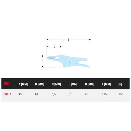 Pince-étau automatique Facom bec long 582.7 4 Pince-étau automatique Facom bec long 582.7 – Image 2